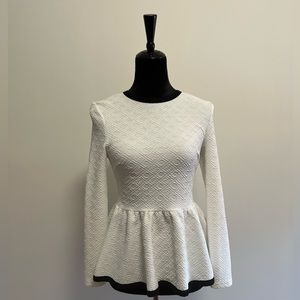 White & Black Blouse